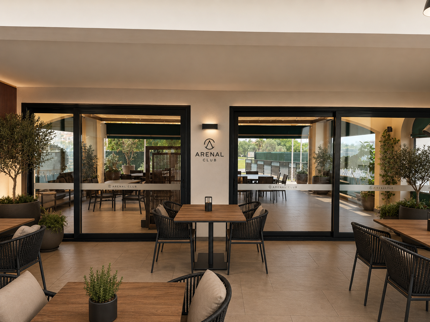 Club terrace — indoor-outdoor connection